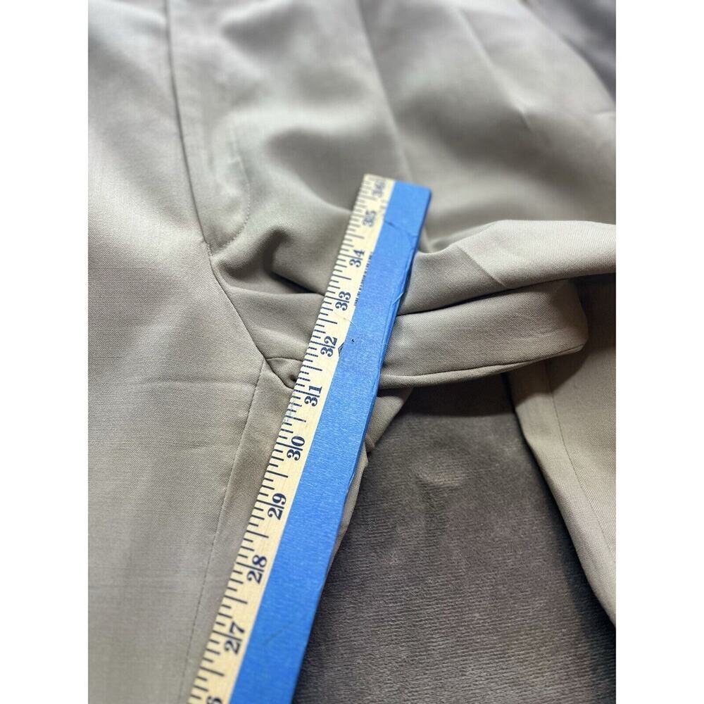 VINTAGE Polo Ralph Lauren Pants Men 36x33 Tan Khaki Wool Blend Pleated‎ Cuff